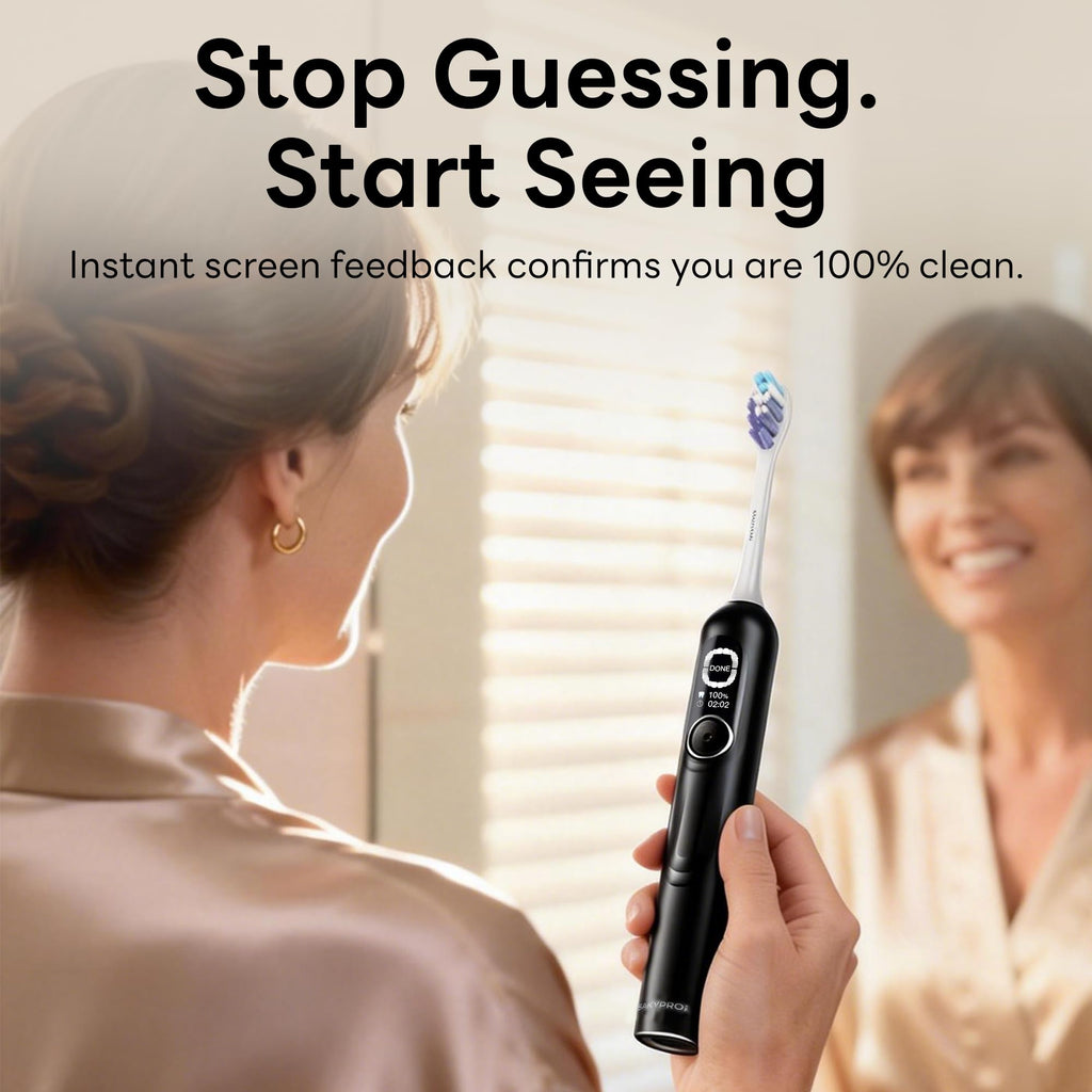2 Pack Smart Electric Toothbrush (Black+Pink) C178