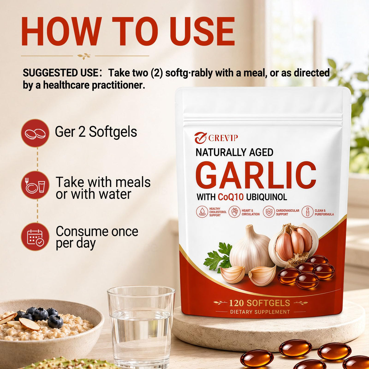 Odorless Garlic Extract Softgels 120Ct B494