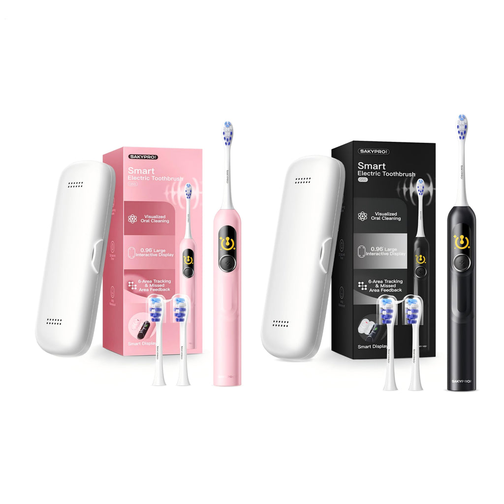2 Pack Smart Electric Toothbrush (Black+Pink) C178