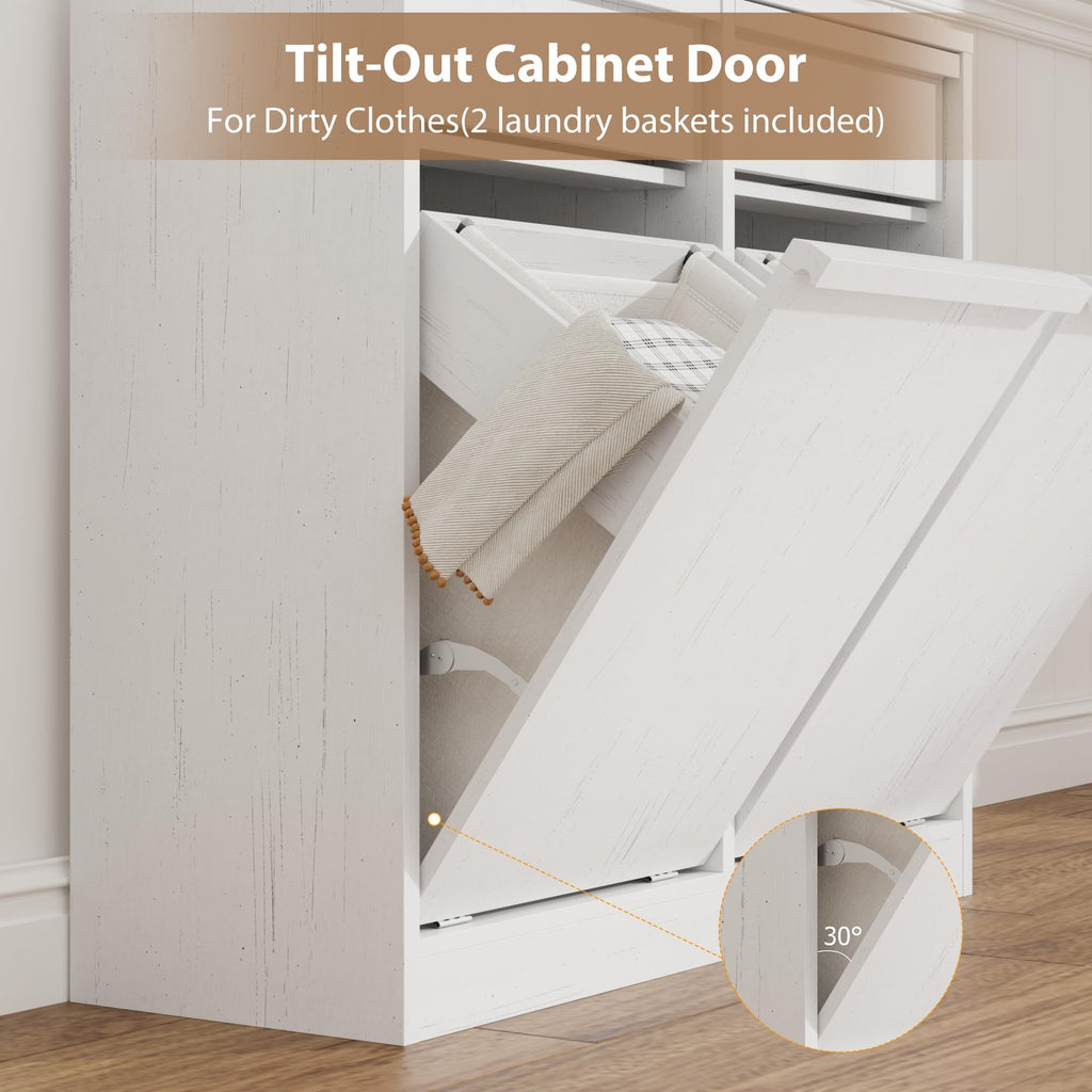 Double Tilt Out Laundry Hamper Cabinet W779048