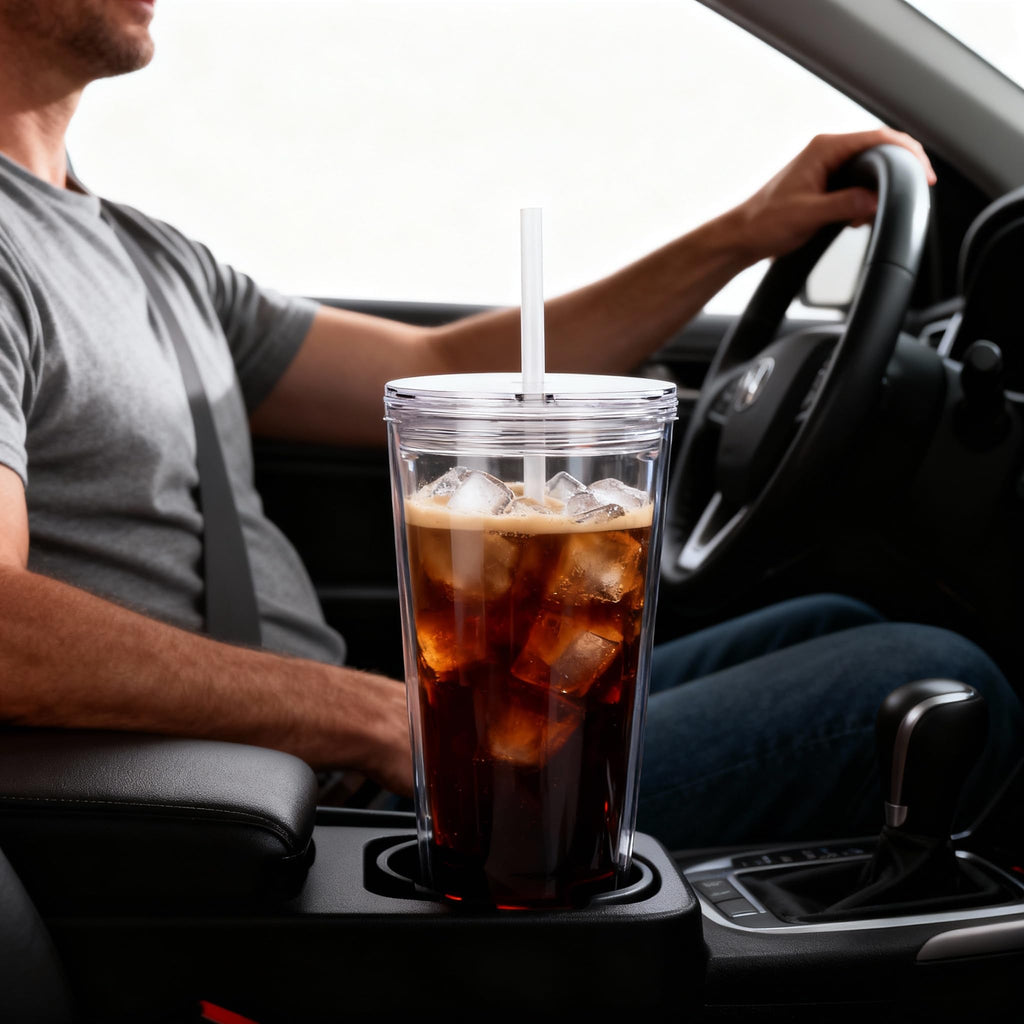 24oz Insulated Tumbler with Lid and Straw J955
