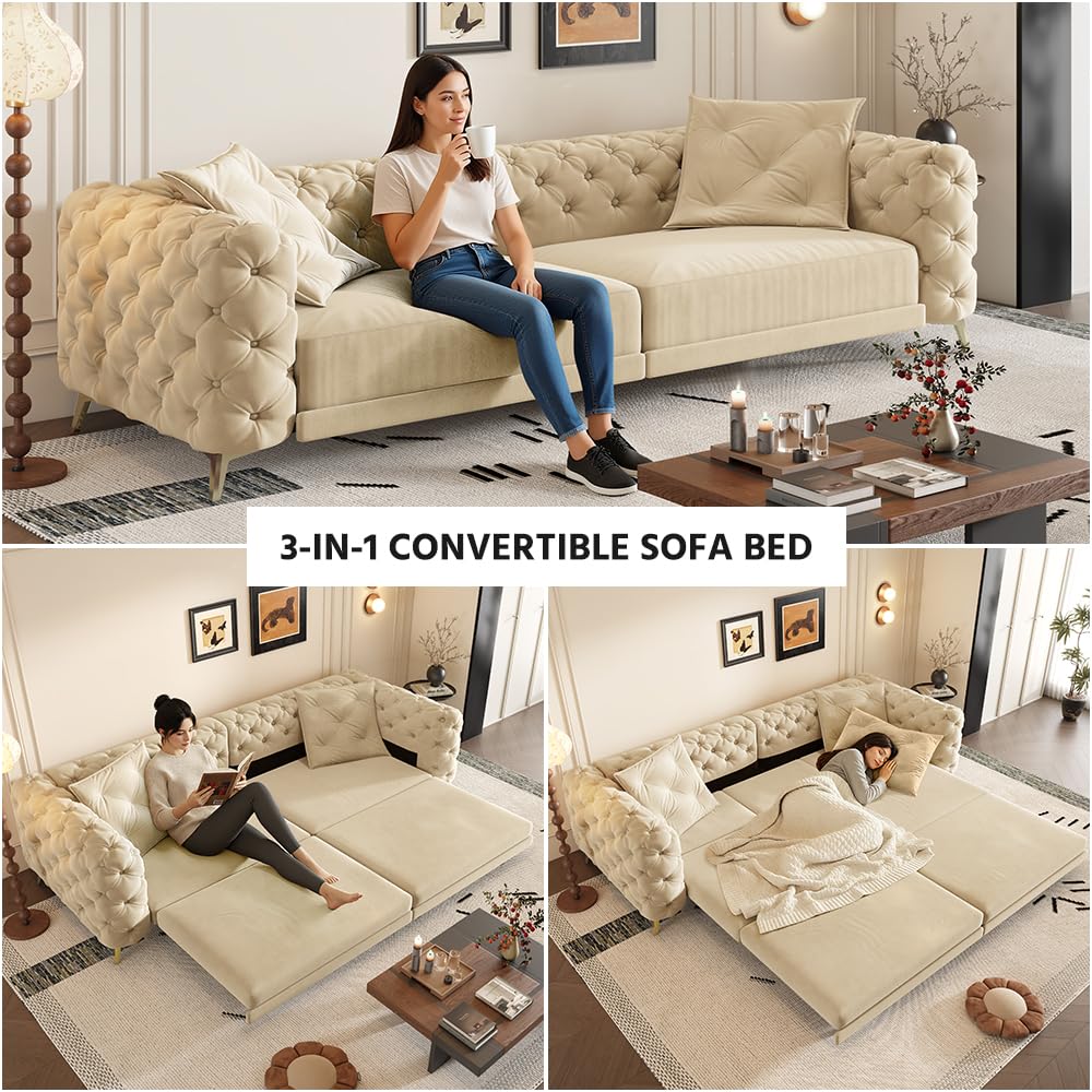 King Size Velvet Sleeper Sofa Bed K48837