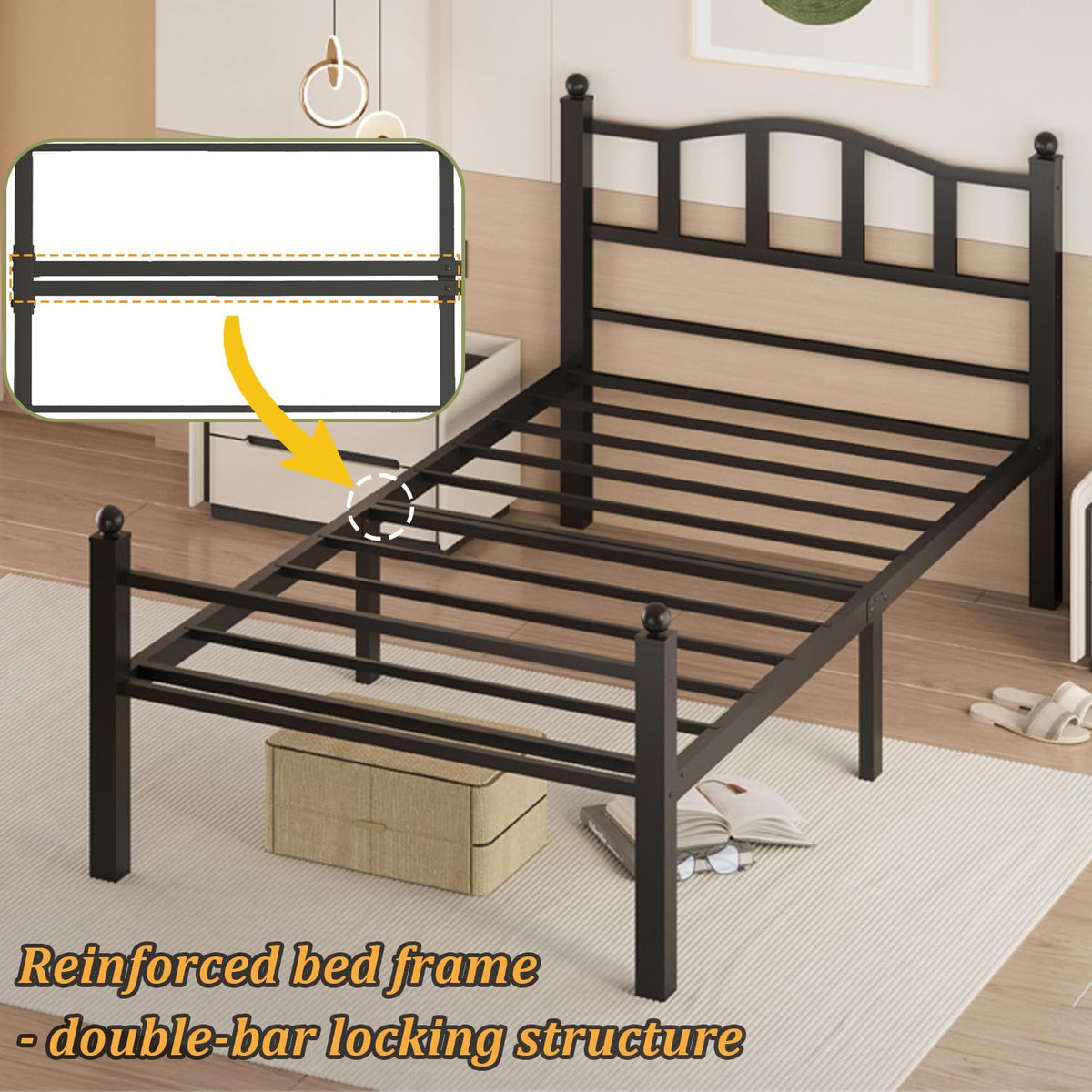 Twin Bed Frames with Headboard F353