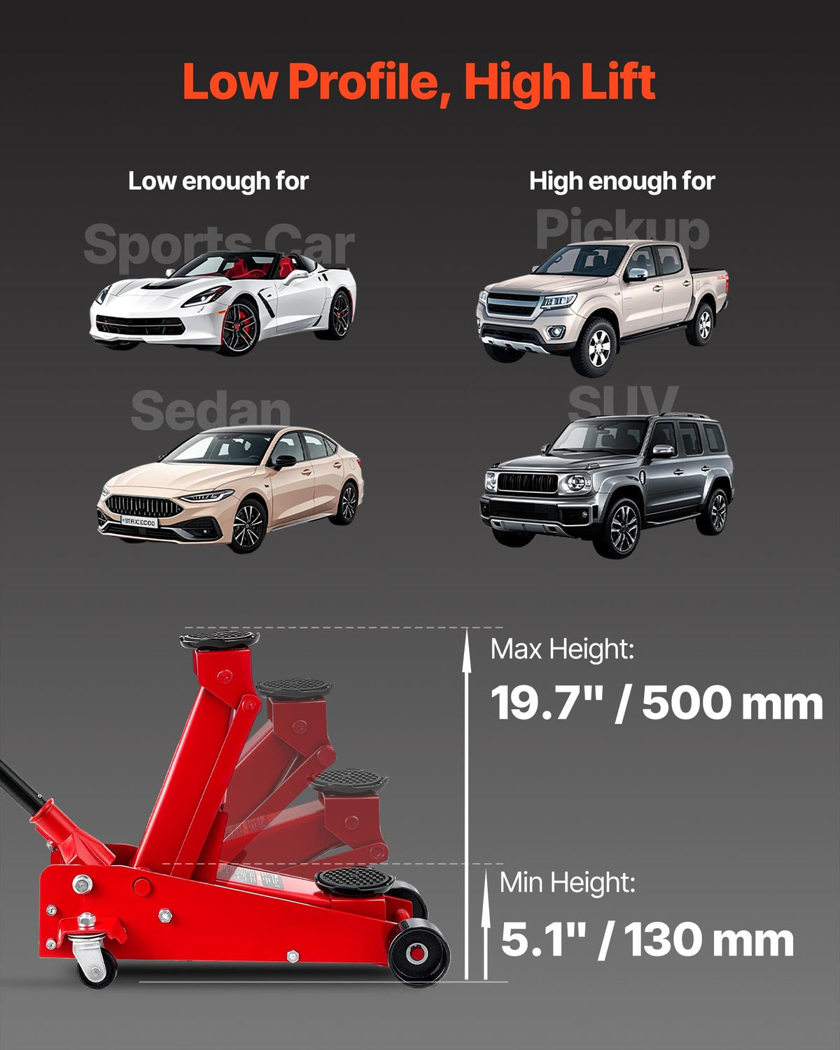 3 Ton Low Profile Steel Hydraulic Floor Jack J883349