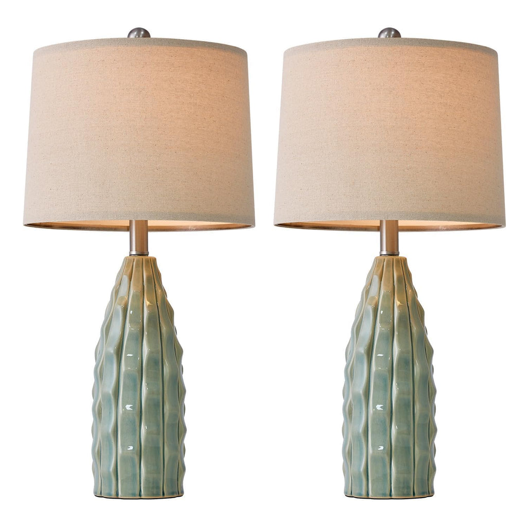 Ceramic Table Lamps Set of 2 Green H64557