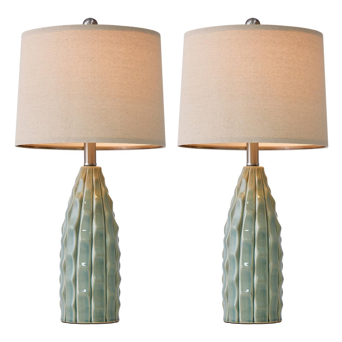 Ceramic Table Lamps Set of 2 Green H64557