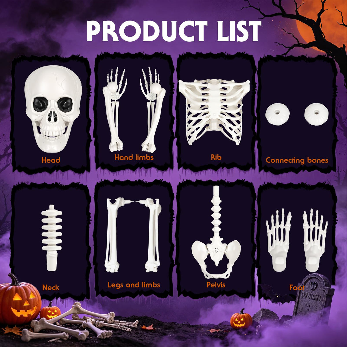 5.4 Ft Halloween Full Body Skeleton X11755
