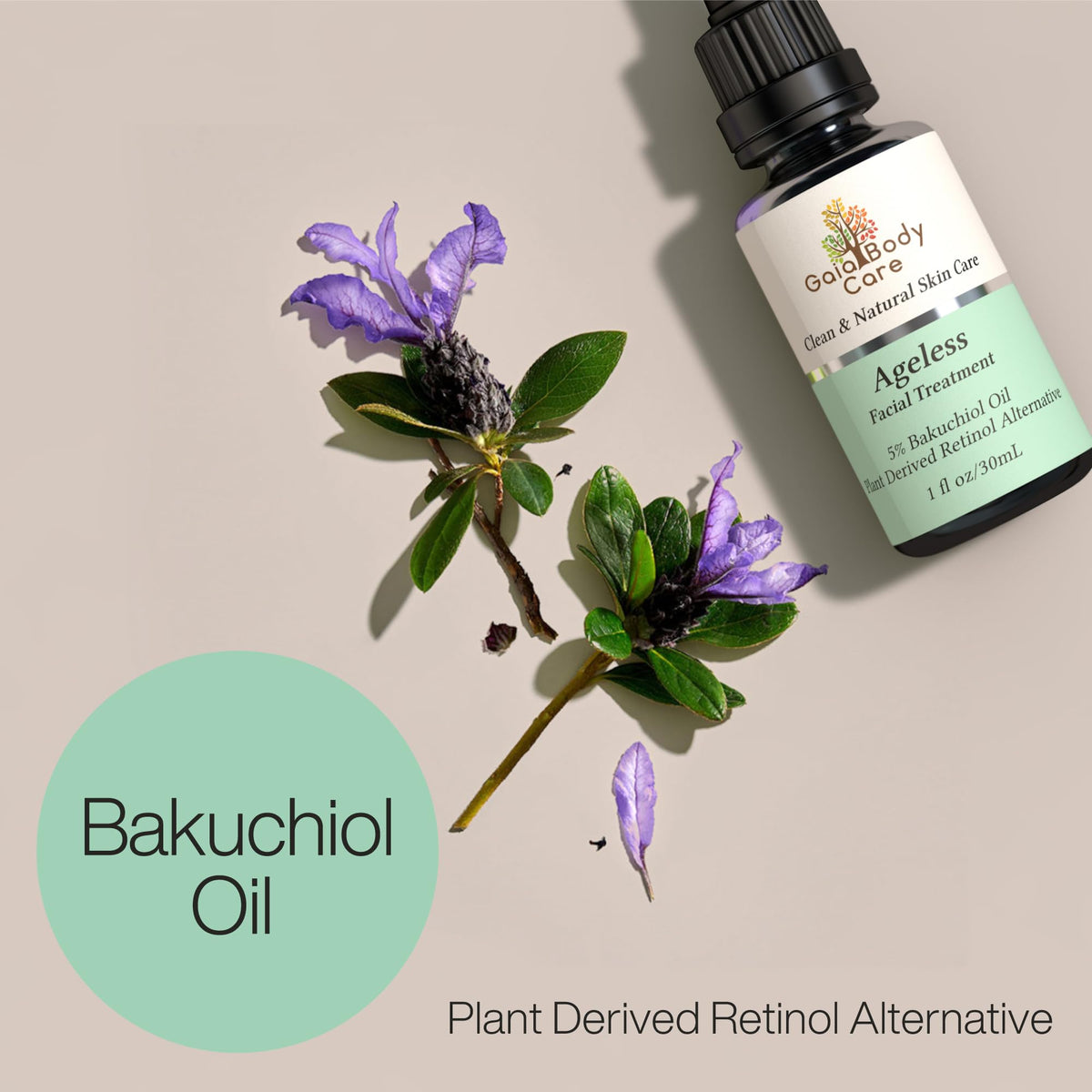 5% Bakuchiol Oil Organic Facial Oil 1oz Rose P6449