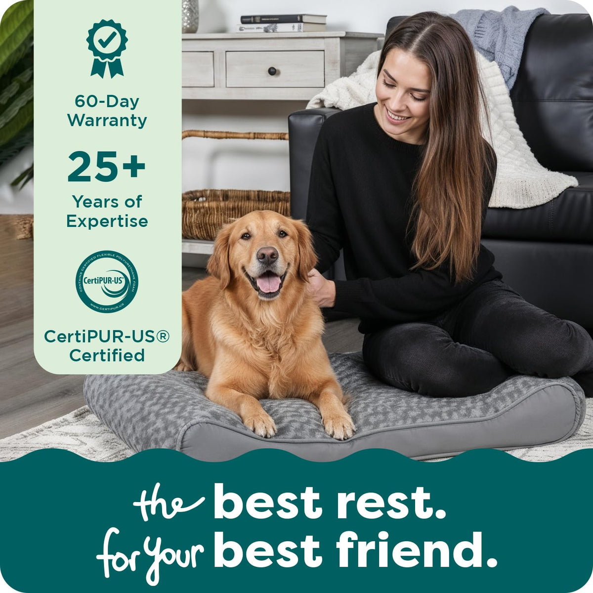 XL Plush Suede Orthopedic Dog Bed I25429