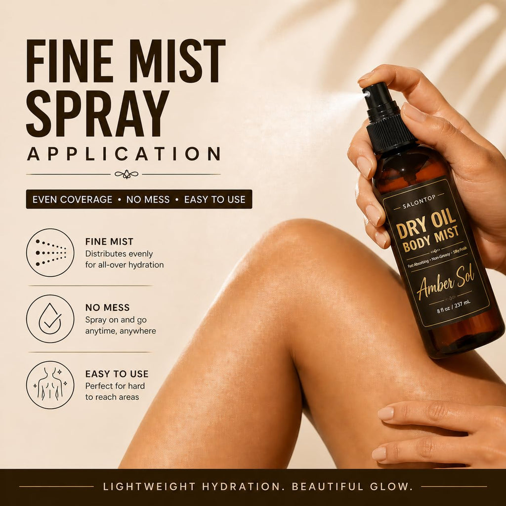 Amber 8 oz Dry Oil Body Mist Spray with Grapeseed & Jojoba Oils V88198