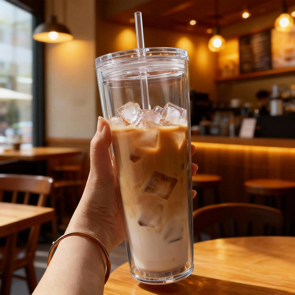 24oz Insulated Tumbler with Lid and Straw J955