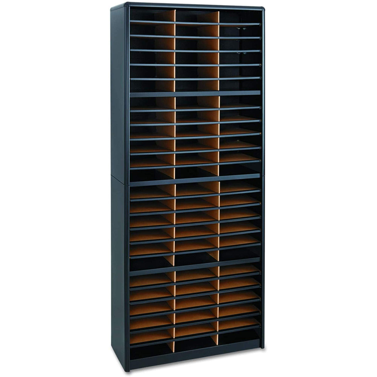 72 Compartment Black Literature Organizer M8766