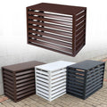 Aluminum Alloy Air Conditioner Fence 4 Panels Brown Y3031