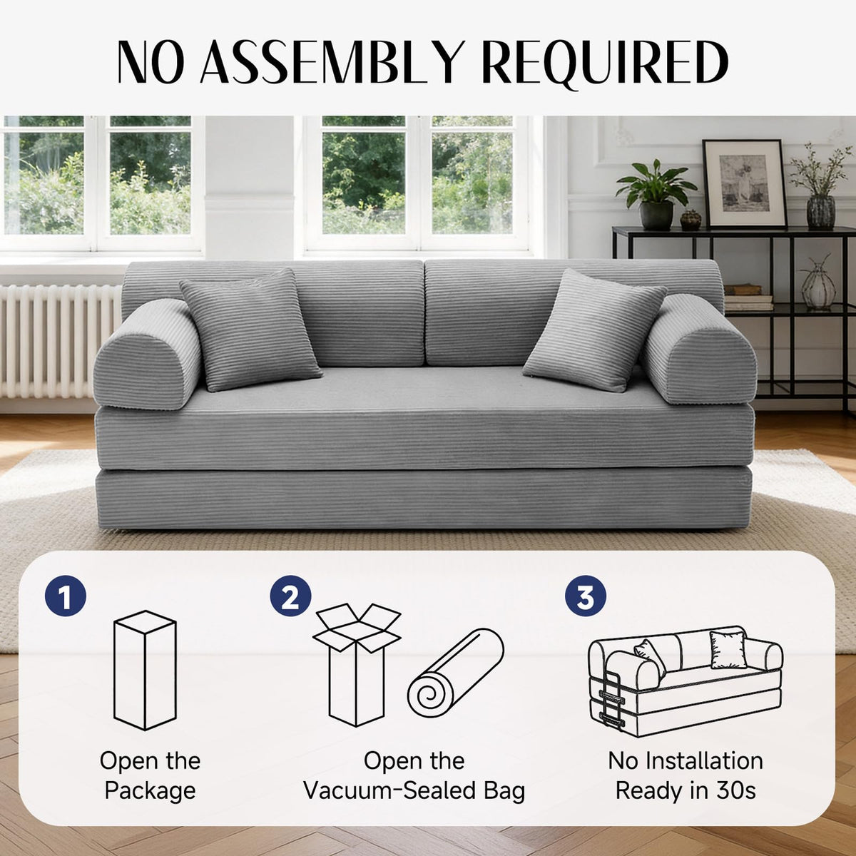 Convertible Sofa Bed with High Back S1358