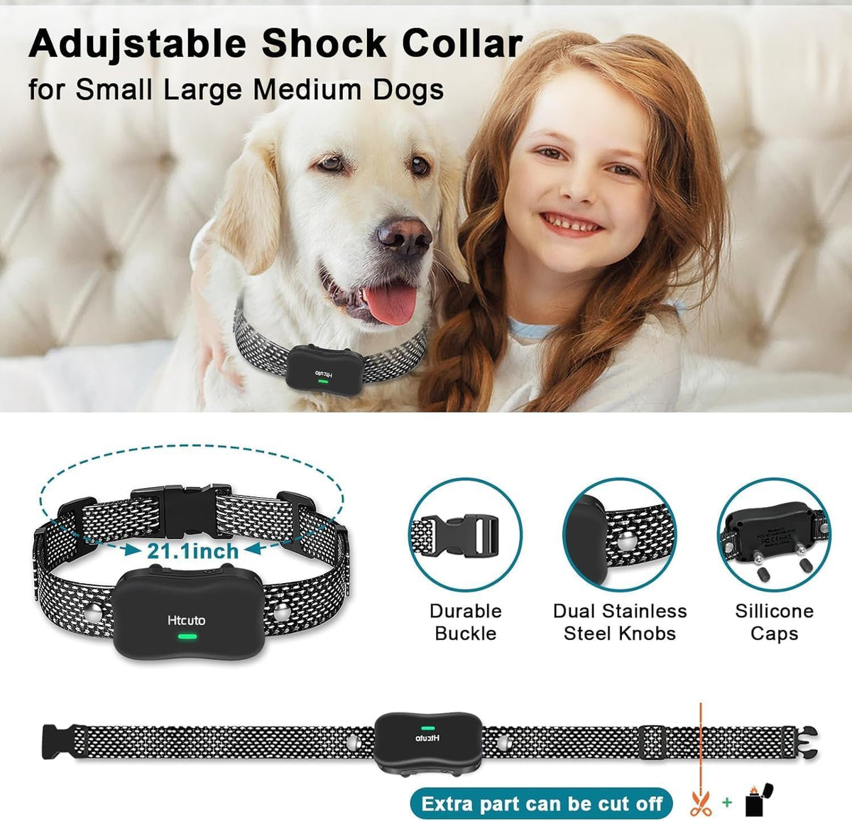 Wireless Dog Fence and Remote Training Collar, IPX7 Waterproof, Black D764271