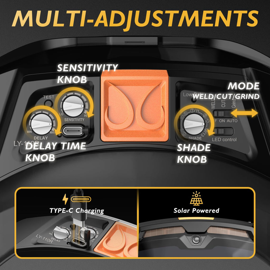 Auto-Darkening Welding Goggles with LED Light X4427
