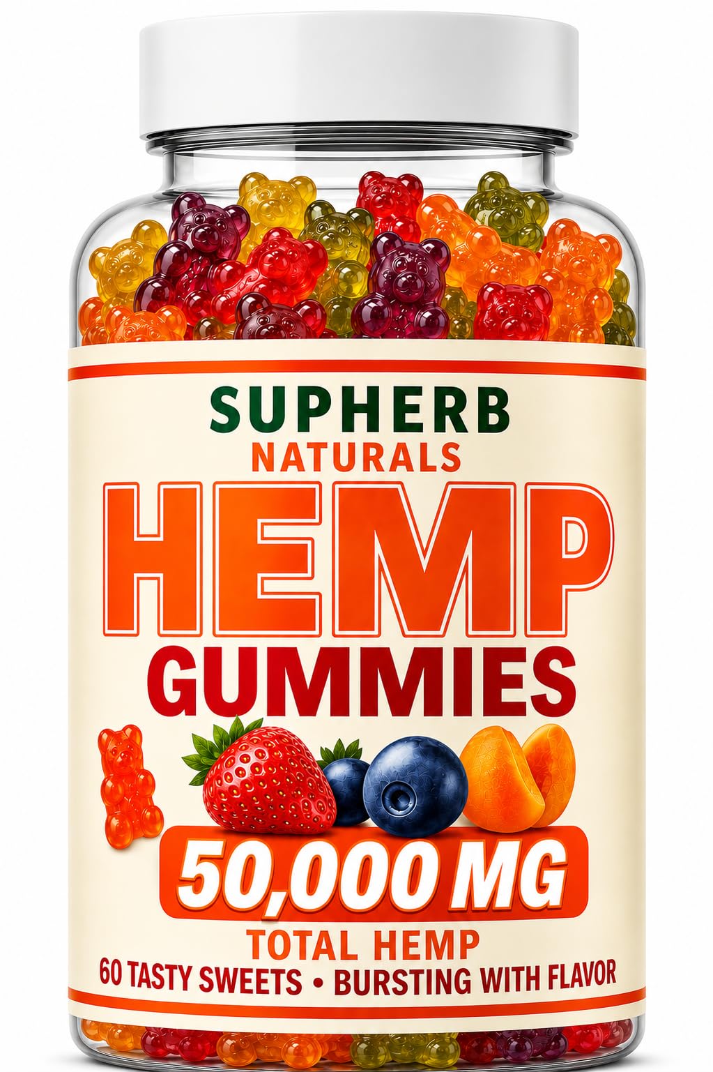 Sugar Free Vegan Hemp Gummies, 60 Count R3483