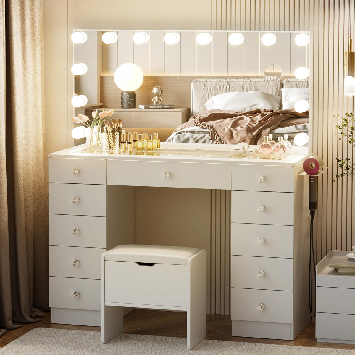 Vanity with Lighted Mirror C12408