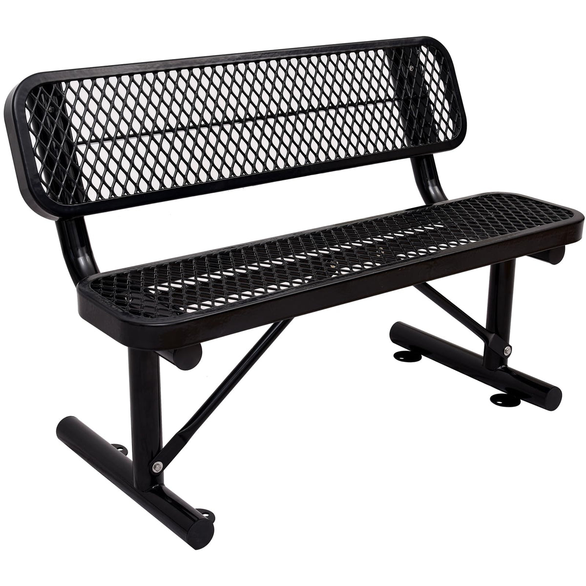 Metal Park Bench with Backrest C3297