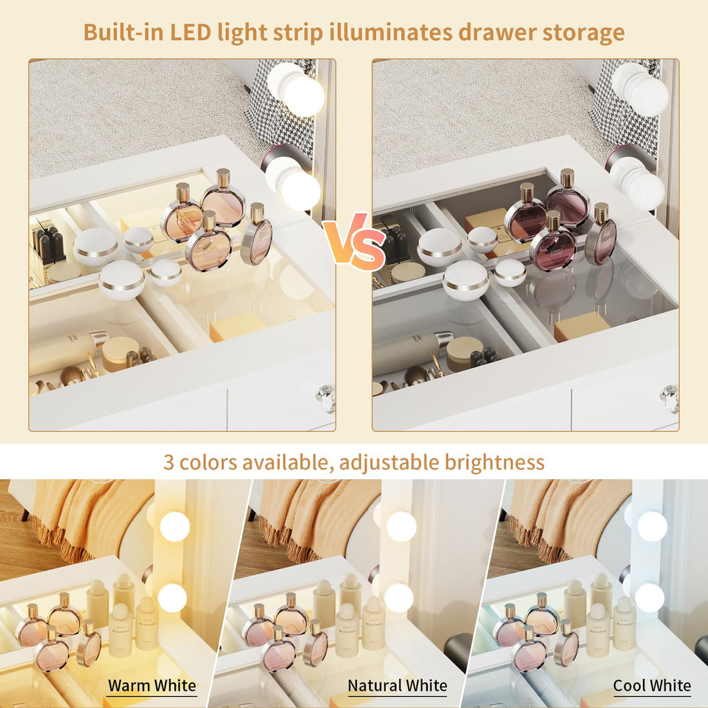 Vanity with Lighted Mirror C12408