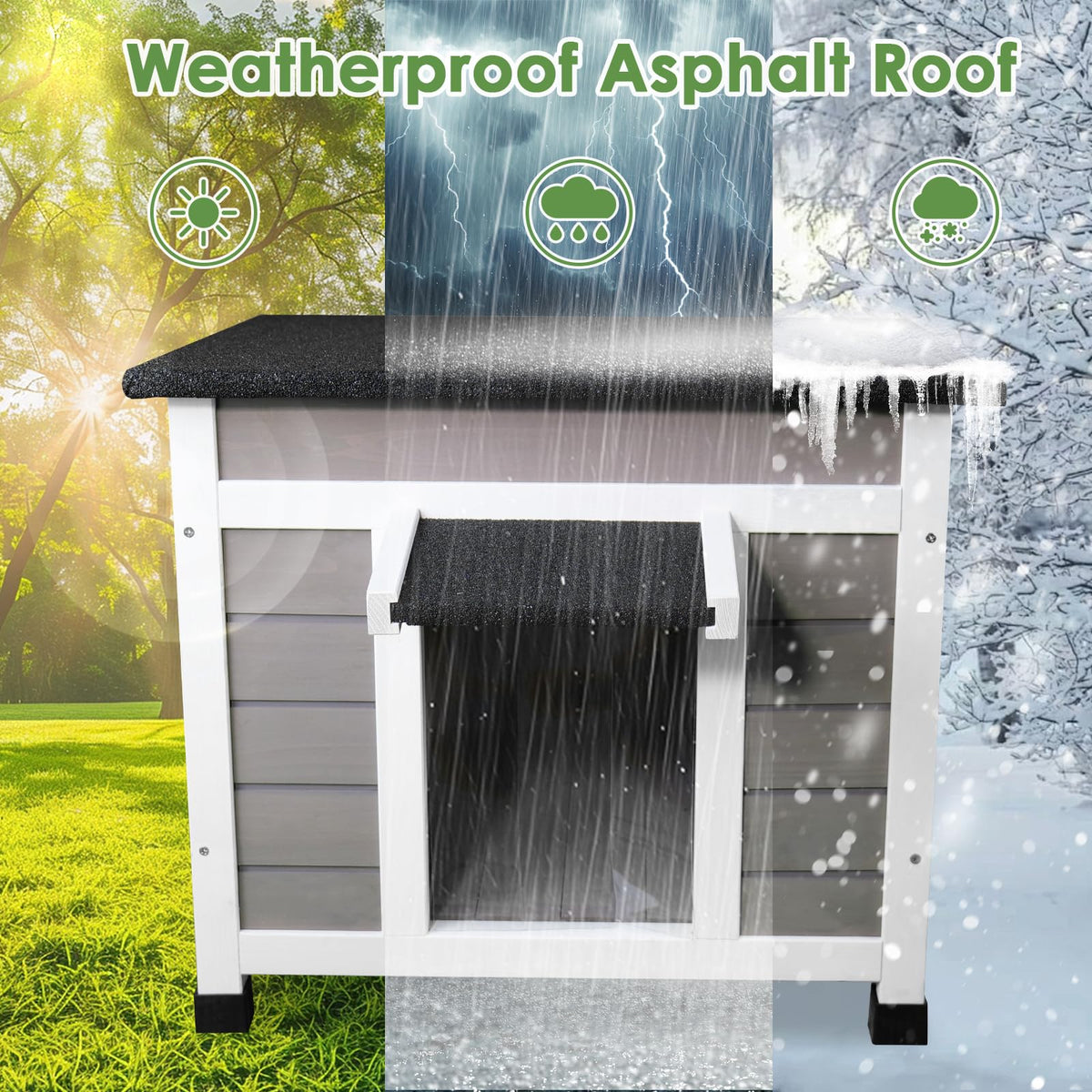 Grey Outdoor Insulated Cat House J856191