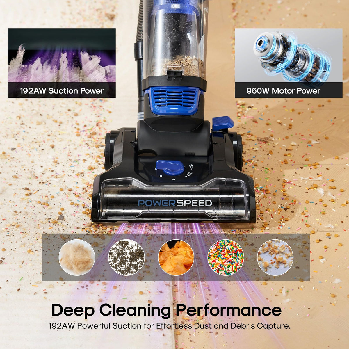 Lightweight Upright Vacuum Cleaner for Carpet and Hard Floor Z513602