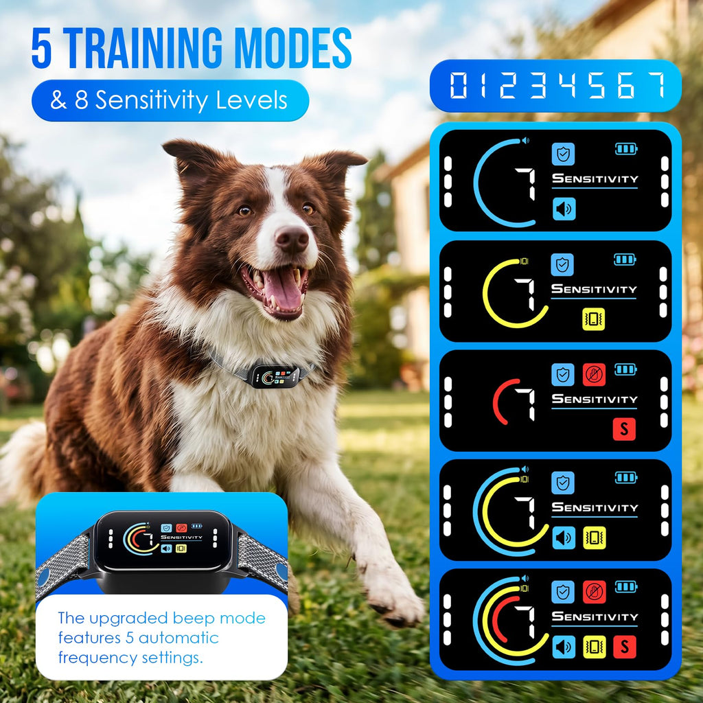 Dog Bark Collar 2 Pack, 7 Sensitivity Levels, 5 Training Modes F135063