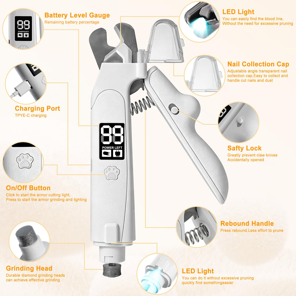 Dog Nail Clippers & Grinder with LED Light A2489