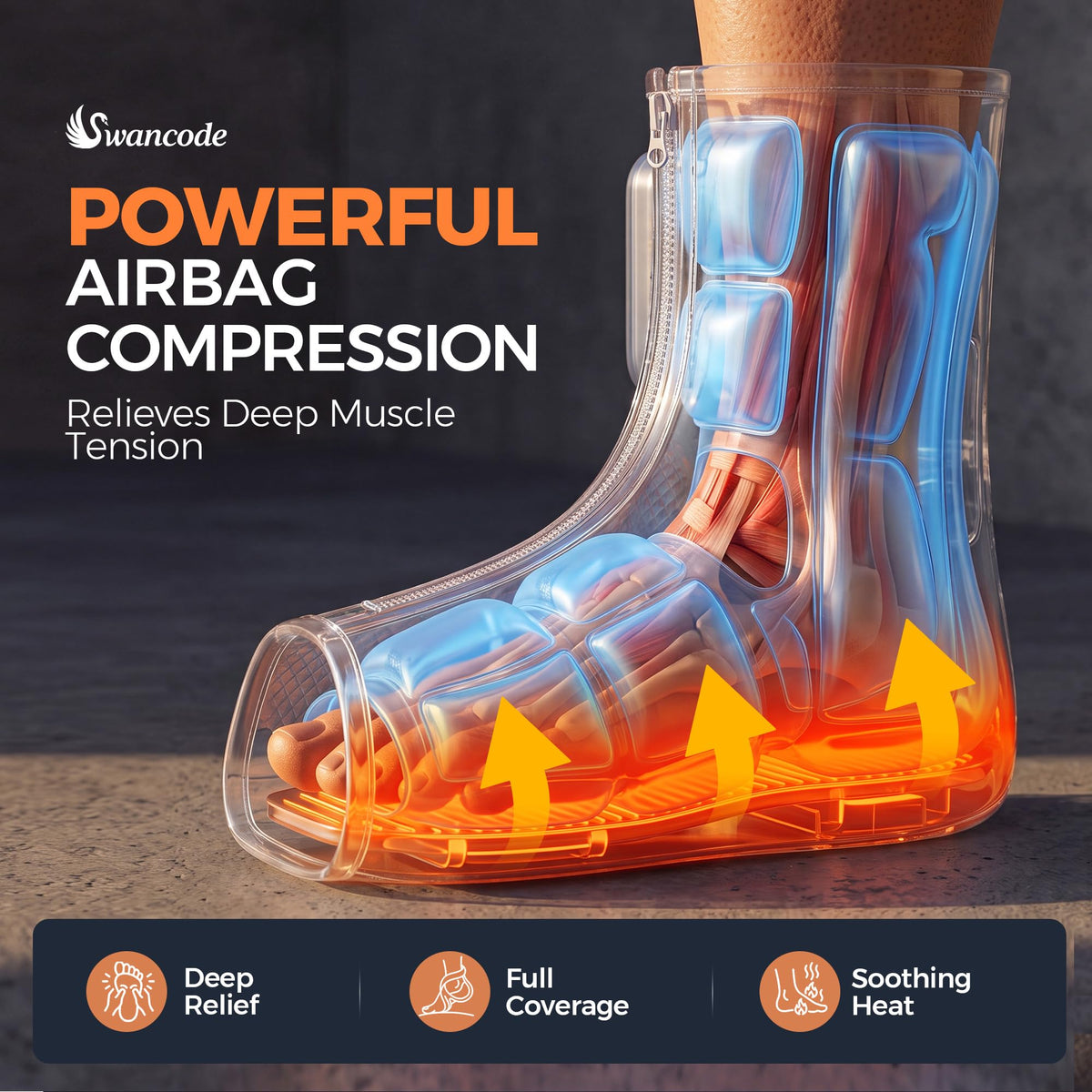 Air Compression Foot and Ankle Massager with Heat L668318