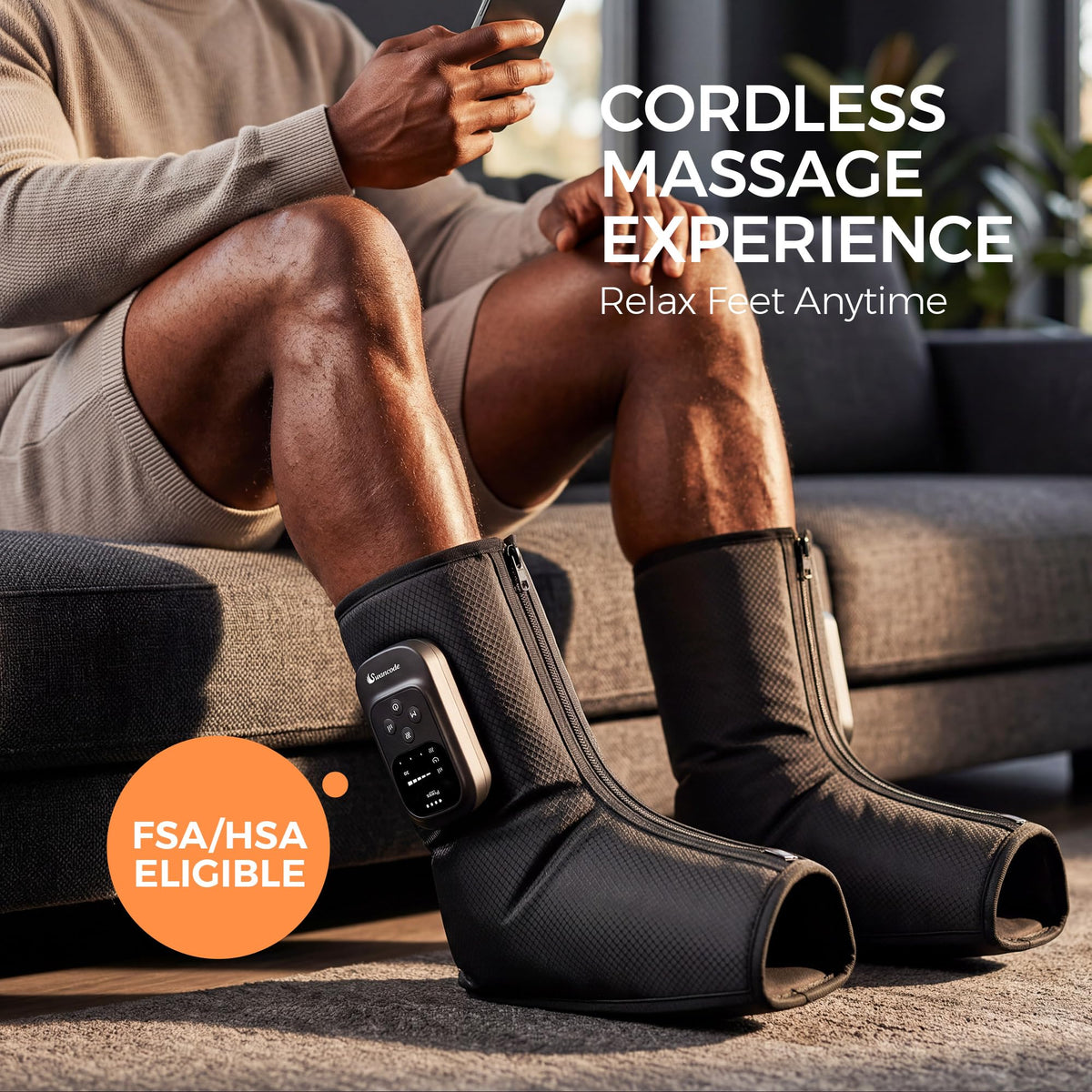 Air Compression Foot and Ankle Massager with Heat L668318