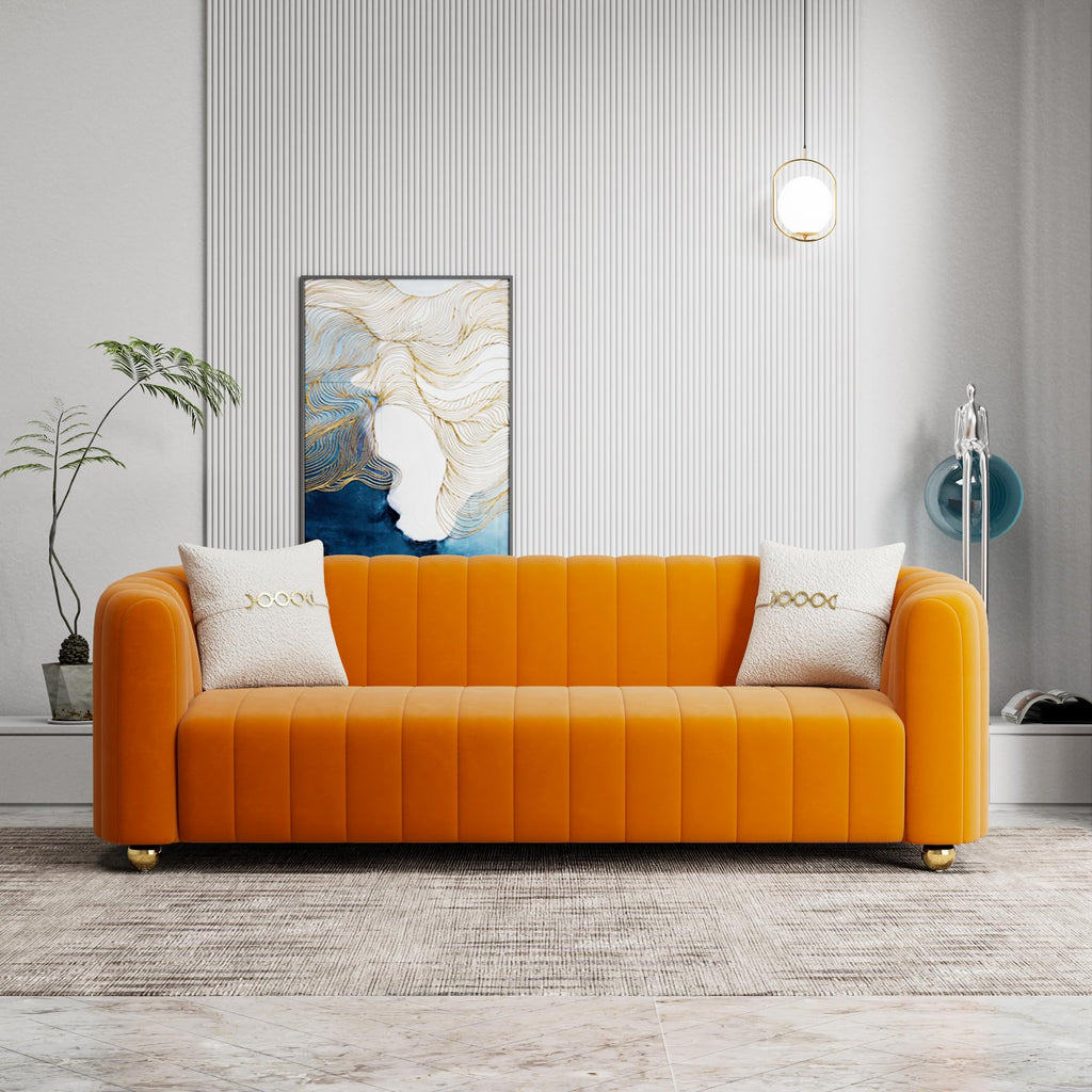 Orange Velvet 2-Piece Sofa C796740