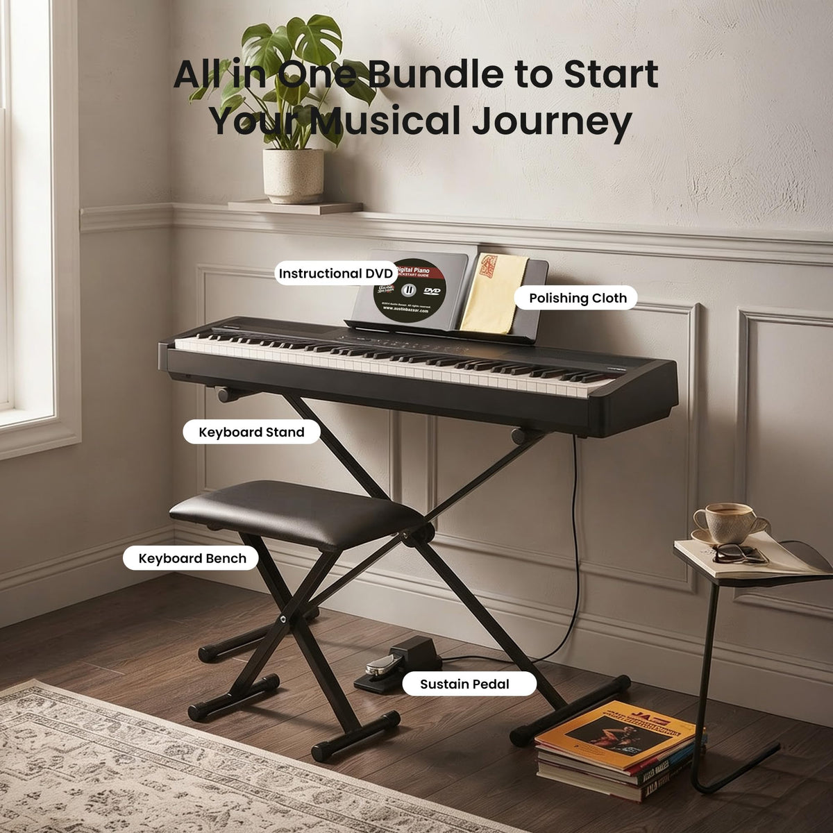 88-Key Digital Piano Black O707