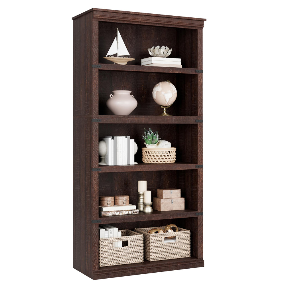 5-Tier Metal Bookcase with Adjustable Shelves R99333