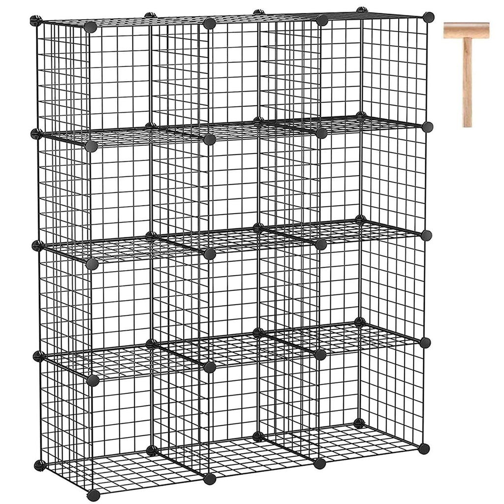 Black 12 Cube Wire Storage Organizer G460277