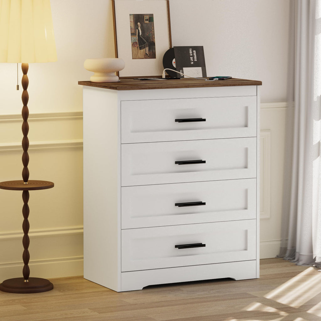 White 4 Drawer Dresser Q2582