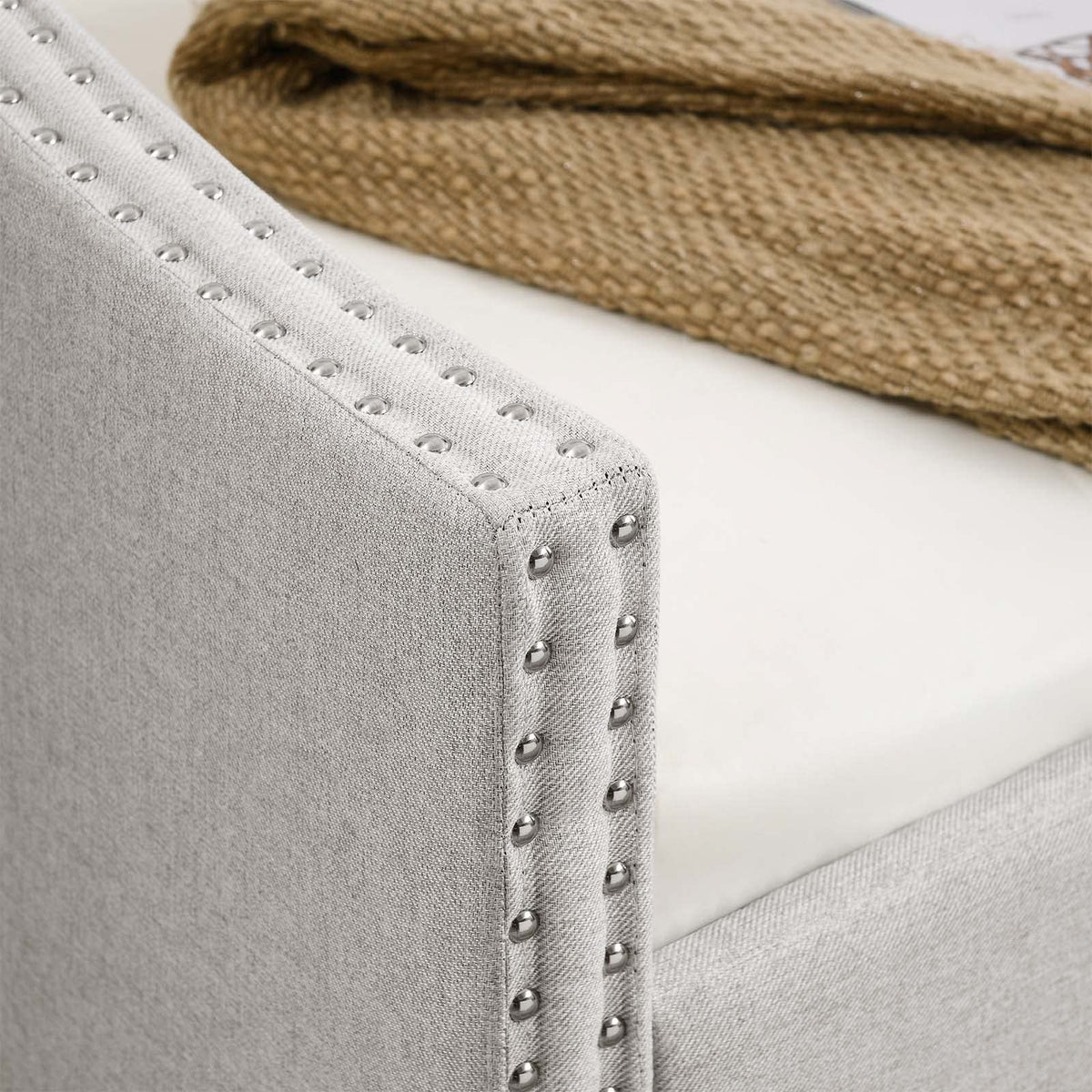 Velvet Upholstered Twin Size Daybed with Trundle I99573
