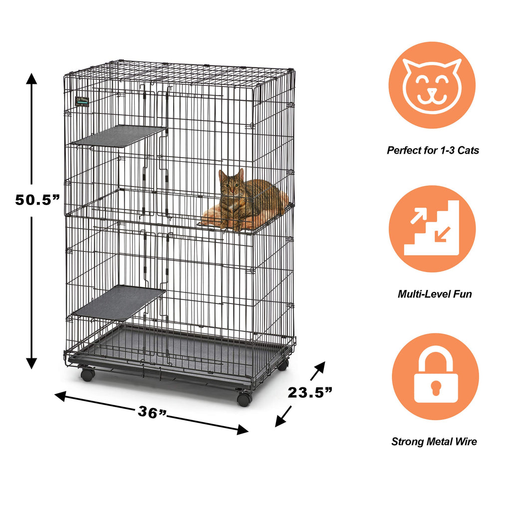 Folding Metal Cat Playpen with 3 Platforms O615