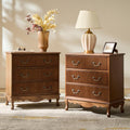 Set of 2 Wood Side Table with 3 Drawers and Charging Station I340199