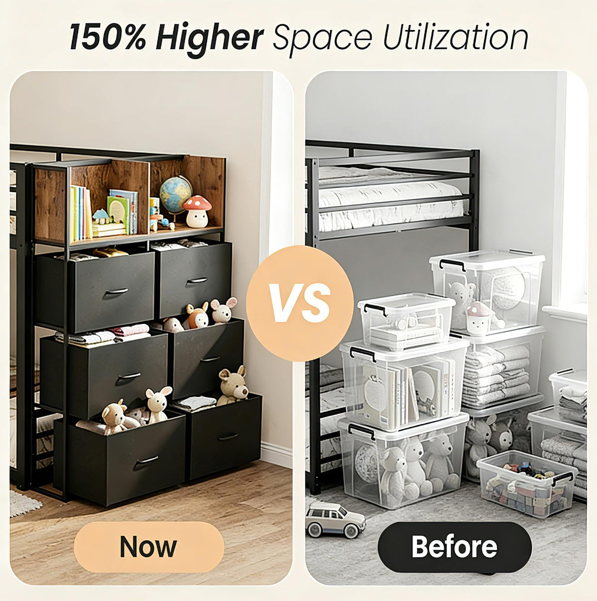 Twin Over Twin Bunk Bed with Storage Dresser E10168