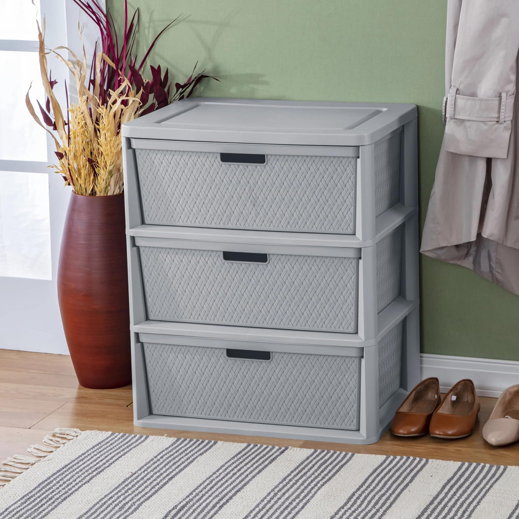 Gray 3 Drawer Storage Tower Z20928