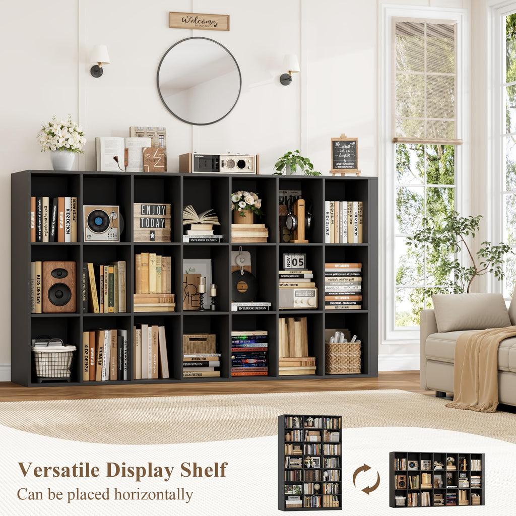 86" Triple Wide Black Bookshelf and Bookcase I713523