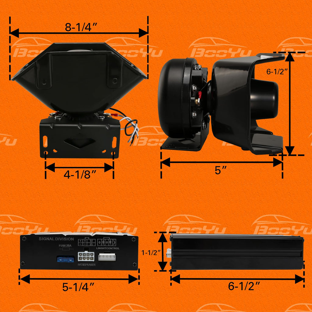 12V 200W 20 Tones Emergency Siren PA System I9266