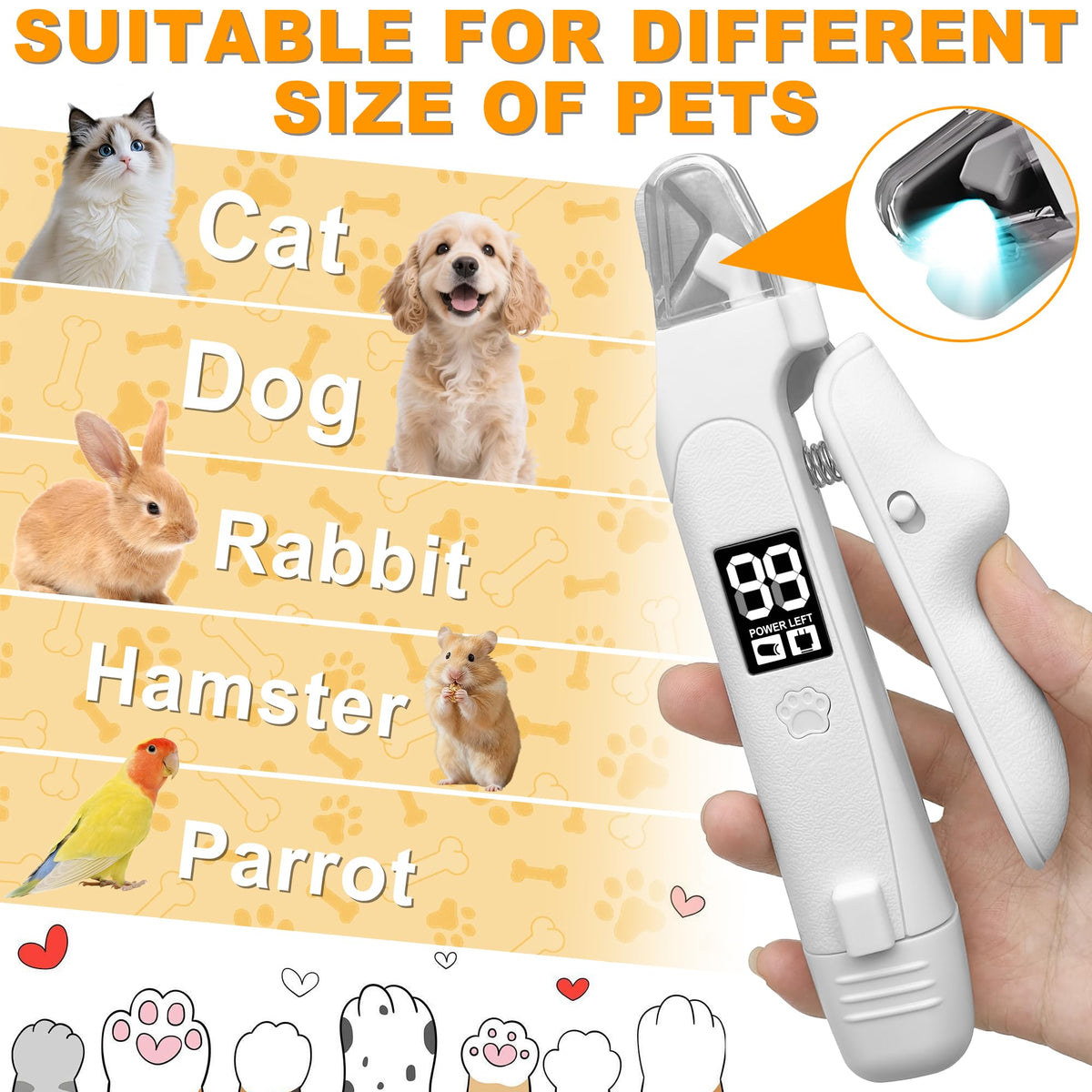 Dog Nail Clippers & Grinder with LED Light A2489