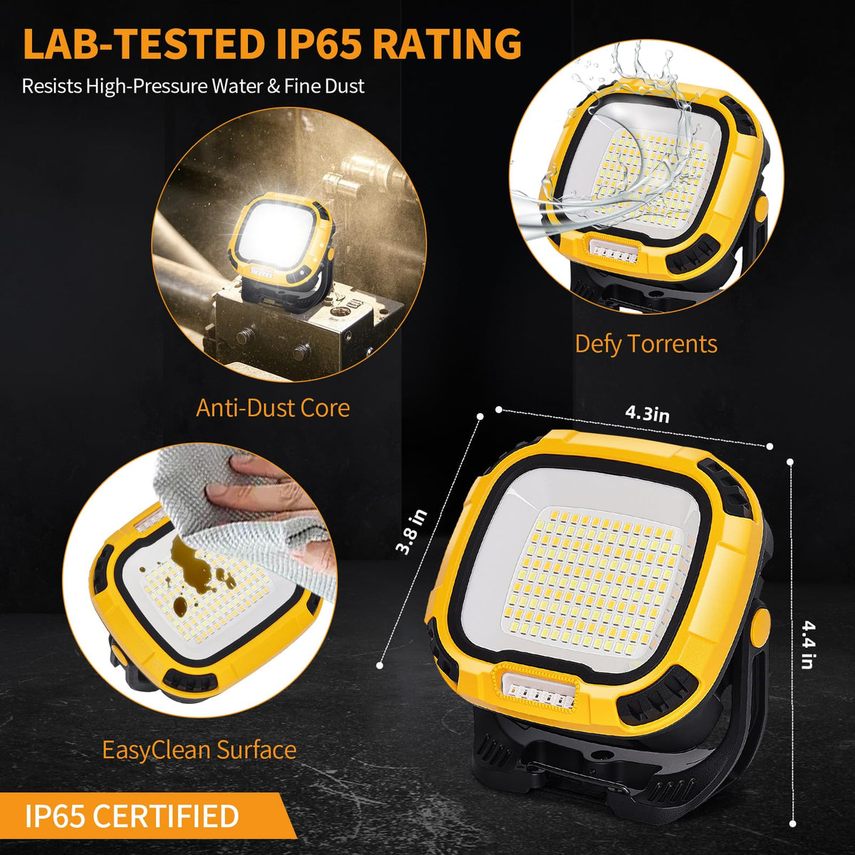 6000mAh Magnetic Rechargeable Work Light 4000 Lumen IP65 B733