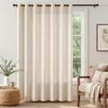 Linen Curtain 84 Inch Light Filtering Grommet 1 Panel Beige E59788