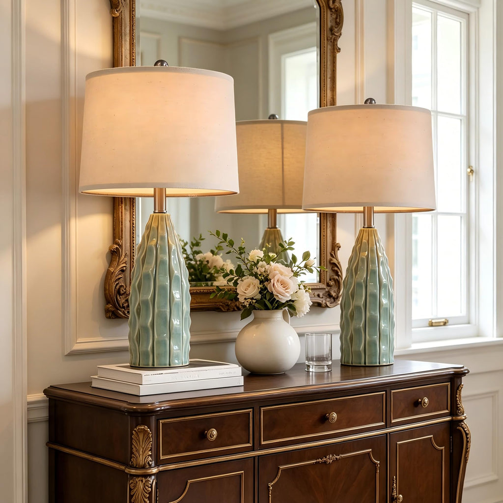 Ceramic Table Lamps Set of 2 Green H64557