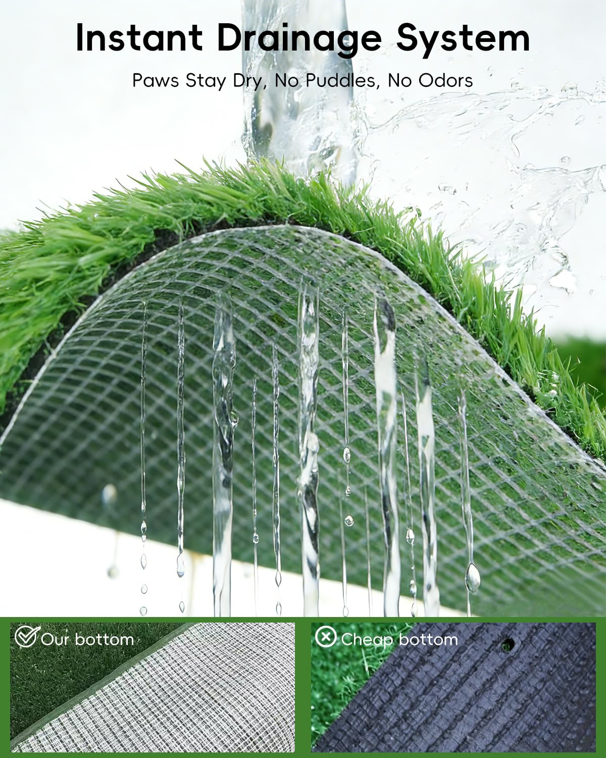 25" x 20" Artificial Grass Dog Potty Training Pad with Tray Q35941