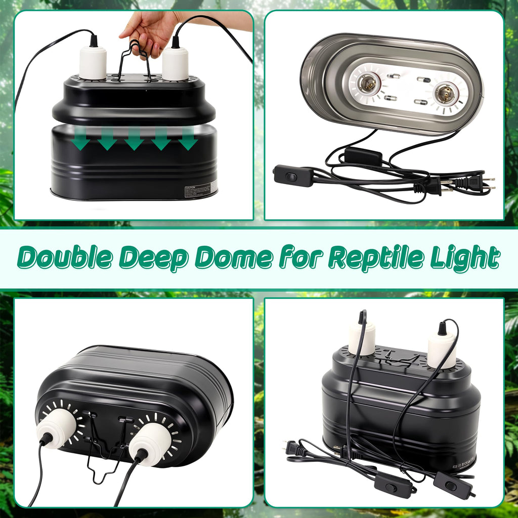 Reptile Light Fixture with Independent Switches V79133