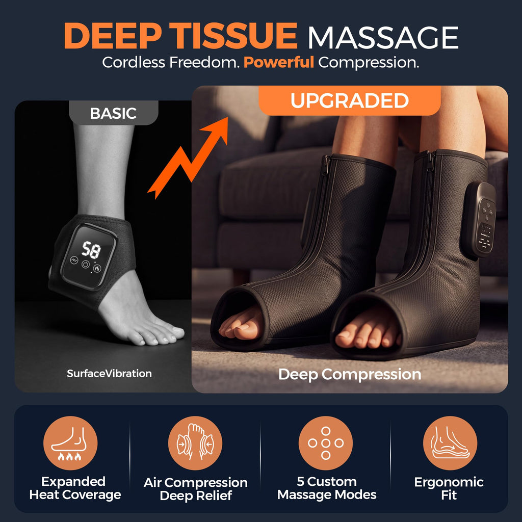 Air Compression Foot and Ankle Massager with Heat L668318