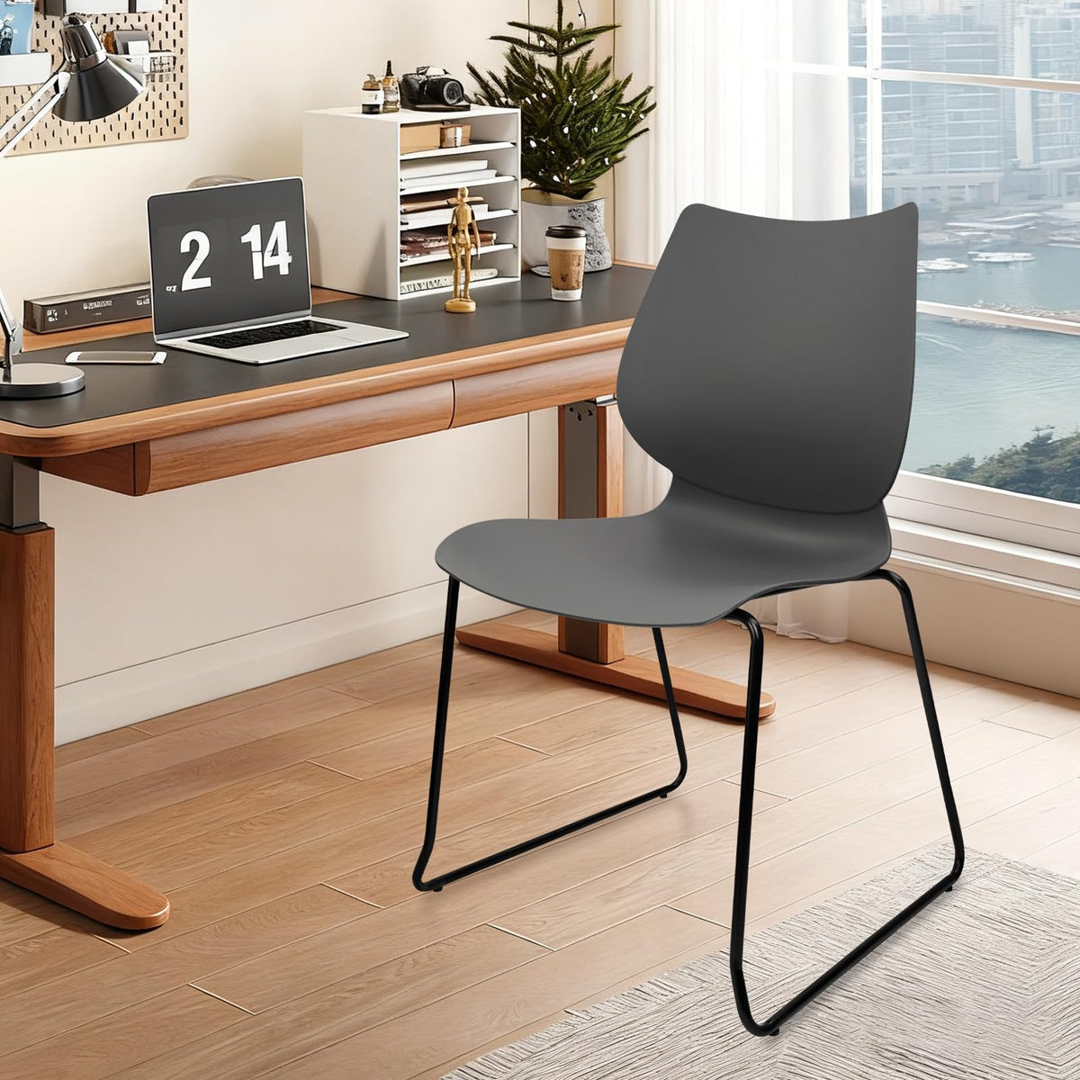 Stacking Chairs with Metal Legs Set of 12, Grey S4374